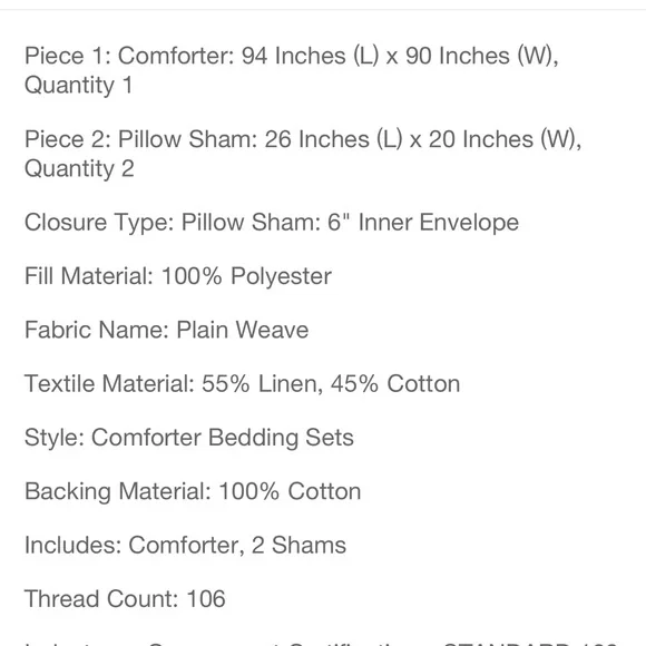 HEARTH&HAND Full/queen linen blend comforter and set of shams Jet gray Comforters